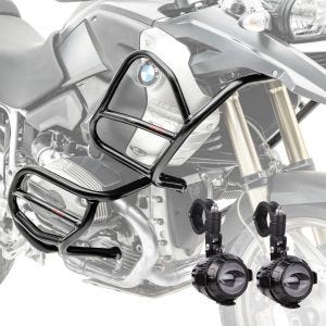Sett med håndtak øverst og nederst + frontlykt MS1 egnet for BMW R 1200 GS 08-12 Motoguard svart