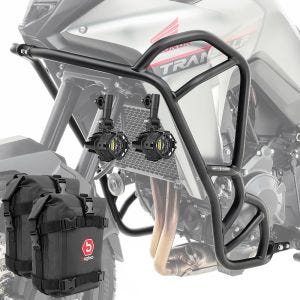 Sett med håndtak + ekstra frontlykter + håndtak bag egnet for Honda Transalp XL 750 23-24 Motoguard KT12 svart