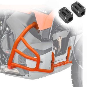 Sett med kollisjonsbøyler + beskytter egnet for KTM 790 / 890 Adventure / R 23-24 motorbeskyttelsesstang Motoguard SG32 oransje