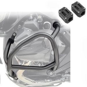 Sett med kollisjonsbøyler + beskytter egnet for BMW R 1300 GS 23-24 motorbeskyttelsesstang Motoguard SG42 svart