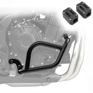 Sett med kollisjonsbøyler + beskytter egnet for Honda NX 500 2024 motorbeskyttelsesstang Motoguard SG44 svart