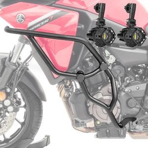 Sett med kollisjonsbøyler + ekstra frontlykter egnet for Yamaha Tracer 7 / GT 21-24 tåkelys Motoguard KT16