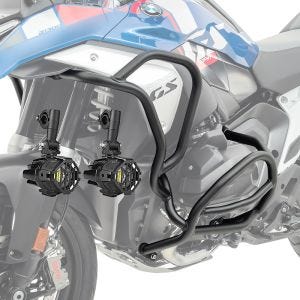 Sett med kollisjonsbøyler + ekstra frontlykter egnet for BMW R 1300 GS 23-24 tåkelys Motoguard KT19 svart