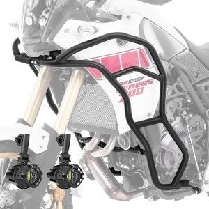 Sett med kollisjonsbøyler + ekstra frontlykter egnet for Yamaha Tenere 700 19-24 tåkelys Motoguard KT38