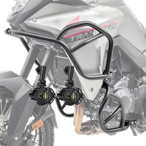 Sett med kollisjonsbøyler + tilleggslys egnet for Honda Transalp XL 750 23-24 tåkelys Motoguard SK2