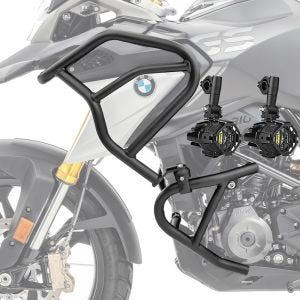 Sett med kollisjonsbøyler + ekstra frontlykter egnet for BMW G 310 GS 17-24 tåkelys Motoguard SK3