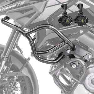 Sett med øvre kollisjonsbøyler + ekstra frontlykter egnet for Suzuki V-Strom 1050 / XT 20-24 tåkelys Motoguard