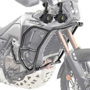 Sett med øvre kollisjonsbøyler + ekstra frontlykter egnet for Yamaha Tenere 700 World Raid 22-24 tåkelys Motoguard HG15