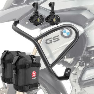 Sett med håndtak + ekstra frontlykter + håndtak bag egnet for BMW R 1200 GS 13-16 Motoguard