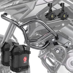Sett med styrbøyler + ekstra frontlykter + håndtakbag egnet for Suzuki V-Strom 1050 / XT 20-24 Motoguard