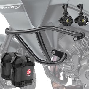 Sett med håndtak + ekstra frontlykter + håndtak bag egnet for Yamaha Tracer 9 / GT 21-24 motorbeskyttelse Motoguard TK9