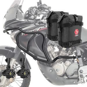 Sett med håndtak + ekstra frontlykter + håndtak bag egnet for Honda Transalp XL 650 V 00-07 Motoguard HG12 svart