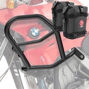 Sett med øvre kollisjonsbøyler + vesker egnet for BMW F 650 GS 00-07 Motoguard HG47 svart