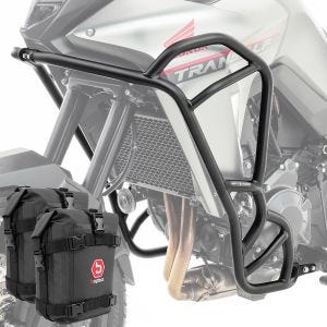 Sett med håndtak + vesker som passer for Honda Transalp XL 750 23-24 Motoguard KT12 svart