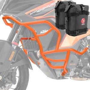 Sett med styrbøyler + vesker som passer for KTM 1290 Super Adventure S / R 21-24 Motoguard KT26 oransje