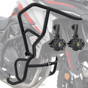 Sett med kollisjonsbøyler + tilleggslys egnet for Benelli TRK 702 / X 23-24 tåkelys Motoguard SG65
