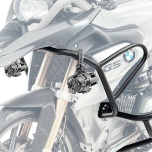 Set: Verkleidungsschutzbügel passend für BMW R 1200 GS 13-16 Tankschutzbügel oben + Zusatzscheinwerfer DPL-SX22