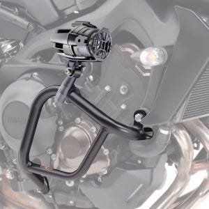 Set: Sturzbügel passend für Yamaha MT-09 / SP 13-20 Schutzbügel Motoguard schwarz + Zusatzscheinwerfer DPL-SX22