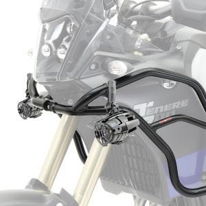 Set: Verkleidungsschutzbügel XL passend für Yamaha Tenere 700 19-24 Motoguard Tankschutzbügel oben + Zusatzscheinwerfer DPL-SX22