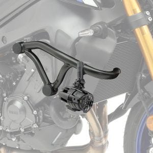 Set: Sturzbügel passend für Yamaha MT-09 21-25 Motor-Schutzbügel Motoguard SG5 + Zusatzscheinwerfer DPL-SX22