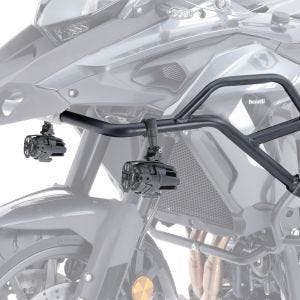 Set: Verkleidungsschutzbügel RR passend für Benelli TRK 502 16-20 Motoguard Tank-Sturzbügel oben + Zusatzscheinwerfer DPL-SX22