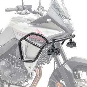 Set: Sturzbügel passend für Honda Transalp XL 750 23-24 Tankschutzbügel Motoguard HG14 schwarz + Zusatzscheinwerfer DPL-SX22