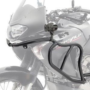 Set: Sturzbügel passend für Honda Transalp XL 650 V 00-07 Tankschutzbügel Motoguard HG12 schwarz + Zusatzscheinwerfer DPL-SX22