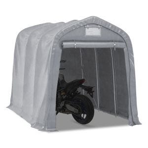 Teltgarasje egnet for Chopper / Custombike Slim motorsykkelgarasje Motorguard MG2 PE grå CB57611