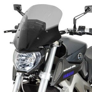 Turskjerm egnet for Yamaha FZ-09 14- frontrute "NTM" med monteringsmateriale MRA røykgrå