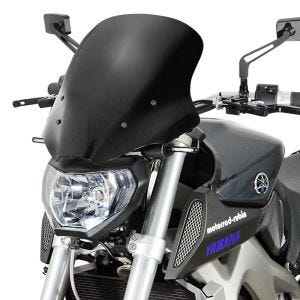 Turskjerm egnet for Yamaha FZ-09 14- frontrute "NTM" med festemateriale MRA svart