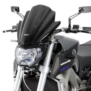 Racing skjerm egnet for Yamaha MT-09 14-16 kåpeskjerm "NRM" + festemateriale MRA svart
