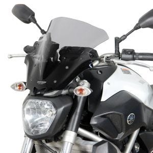 Racing skjerm egnet for Yamaha MT-07 14-17 kåpeskjerm "NRM" + monteringsmateriale MRA røykgrå