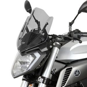 Racing skjerm egnet for Yamaha MT-125 15-19 kåpeskjerm "NRM" med monteringsmateriale MRA røykgrå