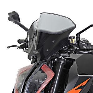 Racing skjerm egnet for KTM 1290 Superduke R 17-19 kåpeskjerm "NRM" med monteringsmateriale MRA røykgrå