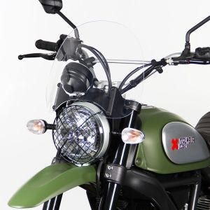 Turskjerm egnet for Ducati Scrambler 800 -18 frontrute "NT" med festemateriale MRA fargeløs
