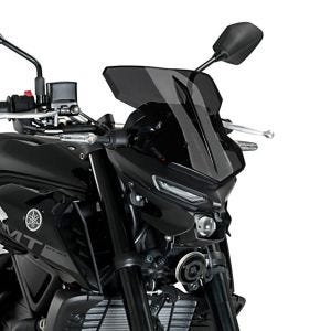 Naken sykkelskjerm egnet for Yamaha MT-03 20-24 mørk tonet frontrute Puig New Generation Sport 20285F