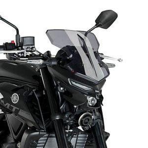 Naken sykkelskjerm egnet for Yamaha MT-03 20-24 røykgrå frontrute Puig New Generation Sport 20285H