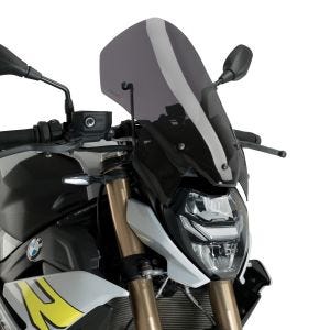 Nakensykkelskjerm egnet for BMW S 1000 R 21-24 Dark Smoke tonet frontrute Puig New Generation Touring 20888F
