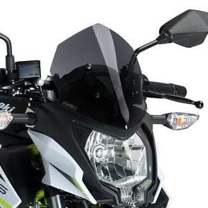 Naken sykkelskjerm egnet for Kawasaki Z 125 19-22 mørk tonet frontrute Puig New Generation Sport 3494F