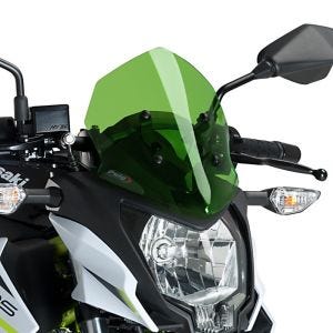 Naken sykkelskjerm egnet for Kawasaki Z 125 19-22 grønn frontrute Puig New Generation Sport 3494V
