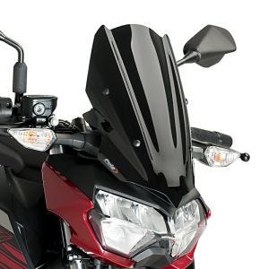 Naken sykkelskjerm egnet for Kawasaki Z 400 19-20 svart frontrute Puig New Generation Sport 3548N
