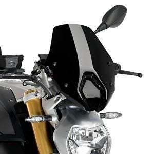 Nakensykkelskjerm egnet for BMW R 1250 R 19-24 svart frontrute Puig New Generation Sport 3623N