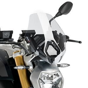 Naken sykkelskjerm egnet for BMW R 1250 R 19-24 klar frontrute Puig New Generation Sport 3623W