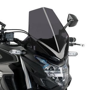 Naken sykkelskjerm egnet for Honda CB 500 F 16-23 mørk tonet frontrute Puig New Generation Sport 3657F