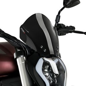 Naken sykkelskjerm egnet for Benelli 502C 20-24 svart frontrute Puig New Generation Sport 3690N