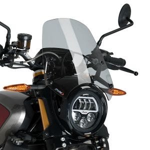 Naken sykkelskjerm egnet for Indian FTR 1200 / S 19-24 røykgrå frontrute Puig New Generation Sport 3834H