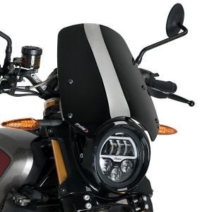 Naken sykkelskjerm egnet for Indian FTR 1200 / S 19-24 svart frontrute Puig New Generation Sport 3834N