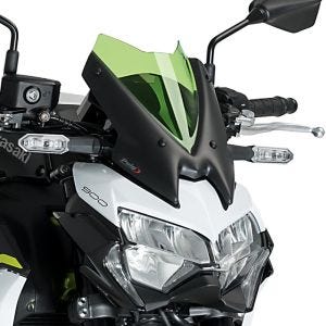 Naken sykkelskjerm egnet for Kawasaki Z 900 20-24 grønn frontrute Puig New Generation Sport 3840V
