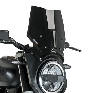 Nakensykkelskive egnet for Husqvarna Svartpilen 701 19-20 svart frontrute Puig New Generation Sport 3858N