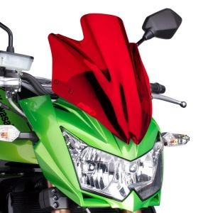 Naken sykkelskjerm egnet for Kawasaki Z 750 / R 07-12 rød frontrute Puig New Generation Sport 4523R